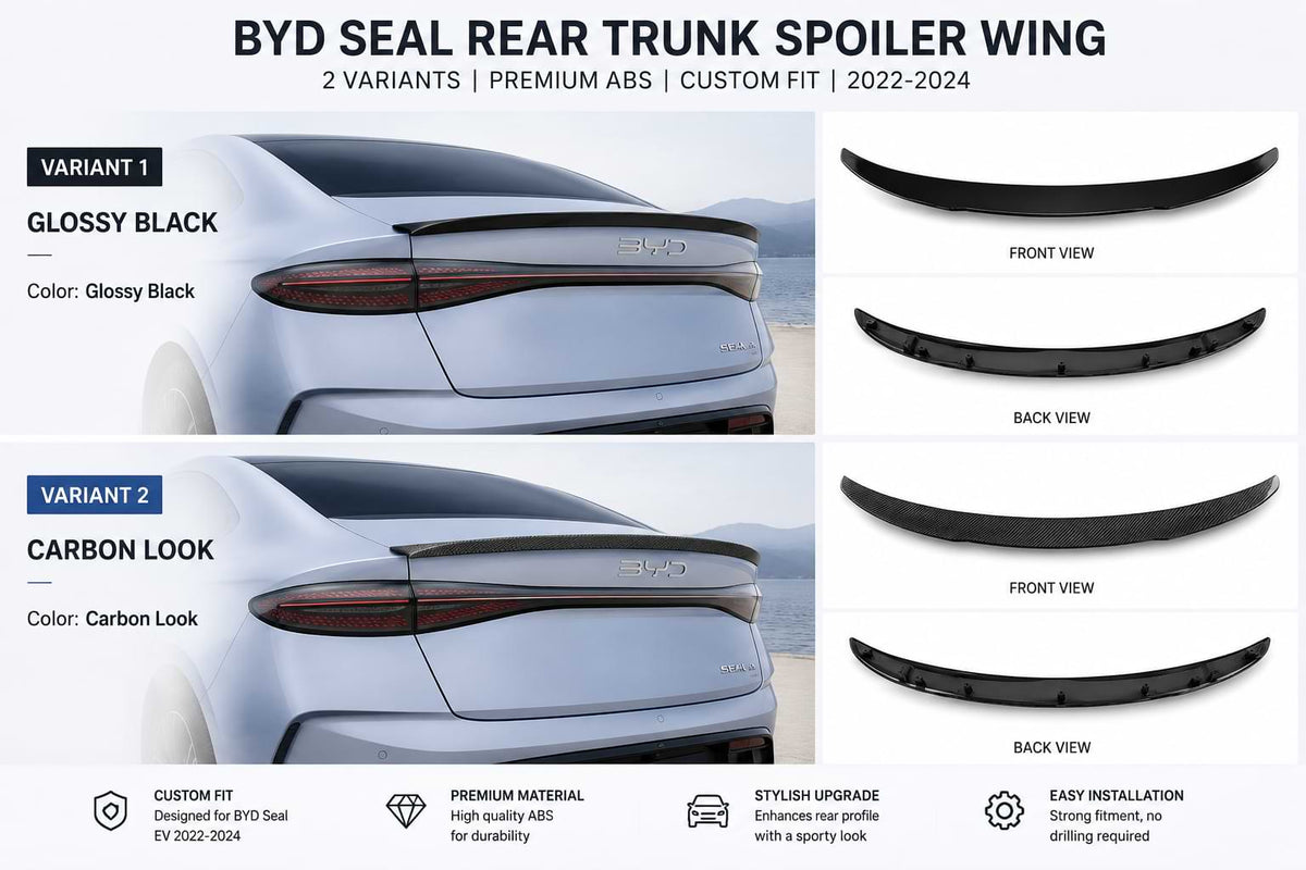 BYD Seal Rear Trunk Spoiler Wing | Gloss Black vs Carbon Look