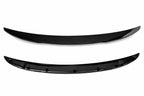 Gloss black rear trunk spoiler wing for BYD Seal shown from front and rear sides on a white background, compatible with 2022-2024 models.