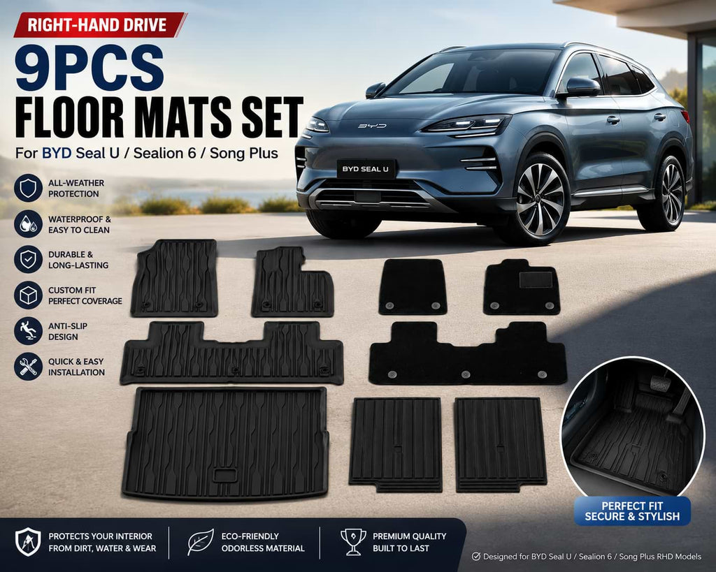 BYD Seal U Sealion 6 Song Plus 9PCS RHD Floor Mats