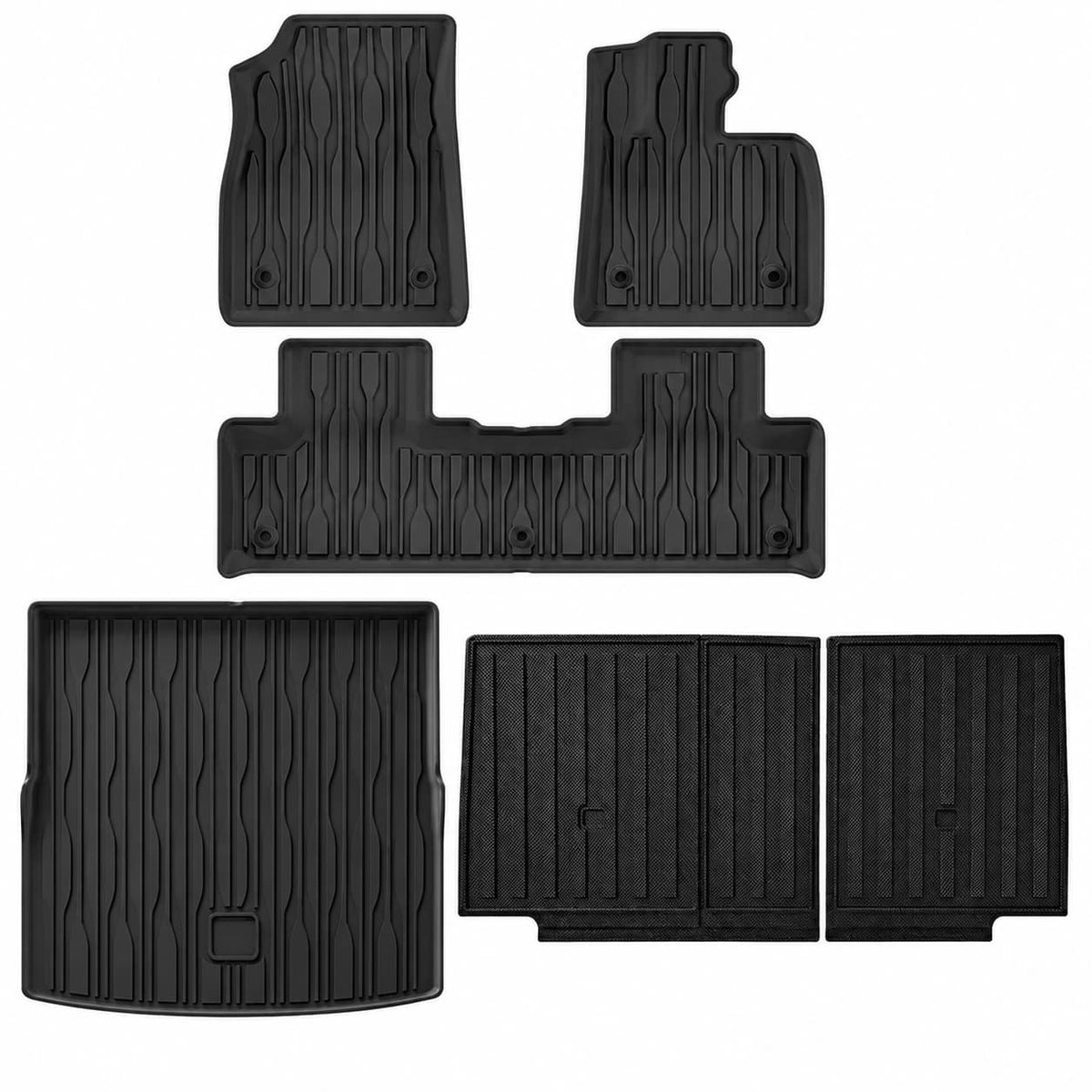 floor mat set designed for the BYD Seal U, Sealion 6 and Song Plus RHD interior, featuring raised edges and molded channels for everyday dirt and moisture protection.