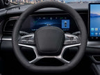 BYD Sealion 7 leather steering wheel cover installed on steering wheel inside 2024-2025 BYD Sealion 7 electric SUV.