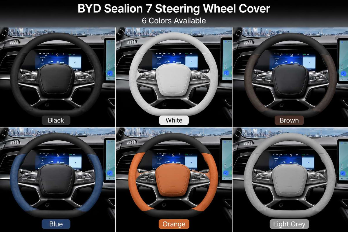 BYD Sealion 7 2024-25+ Leather Steering Wheel Cover | Breathable Non-Slip Grip | Premium Interior