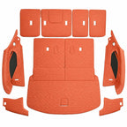 Premium custom-fit leather trunk mat and backrest pad set designed for the 2025–2026 BYD Sealion 8 (Atto 8) and BYD Tang L, providing full cargo area protection with a luxury quilted finish.
