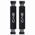 Black BYD car seat belt shoulder cover pads installed on vehicle seat belts for added driving comfort and interior protection.