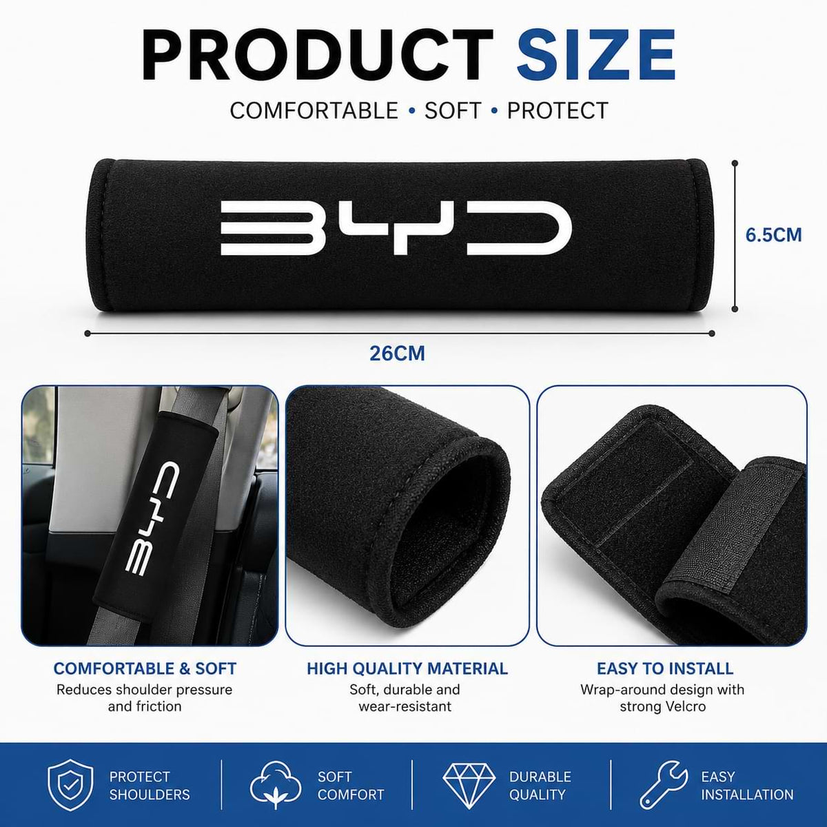 BYD Seat Belt Shoulder Cover Pad for Comfortable Driving