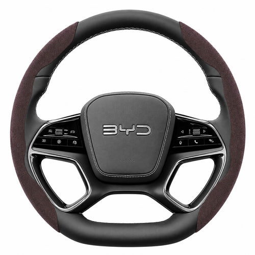 Segmented Suede Steering Wheel Cover for BYD Atto 3 Seal Dolphin Shark 6 Sealion 7