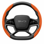 Segmented Suede Steering Wheel Cover for BYD Atto 3 Seal Dolphin Shark 6 Sealion 7 orange