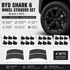 BYD Shark 6 wheel stickers set with car wheel and product