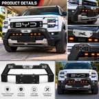 BYD Shark 6 pickup truck fitted with heavy-duty front bull bar and integrated LED light bar