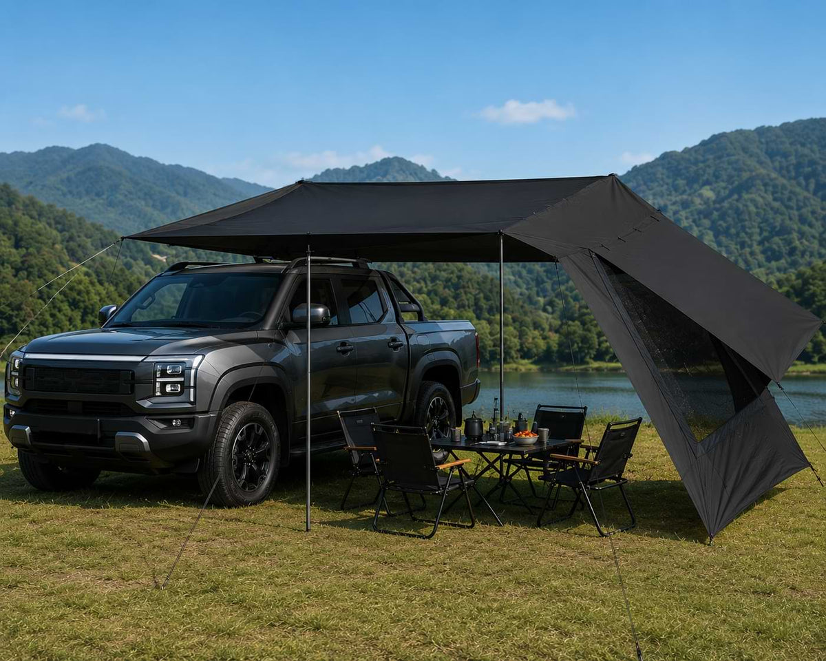 Waterproof Car Awning Tent with Mesh Skylight for BYD Atto 3, Sealion 7 & Shark 6