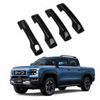 Carbon fiber trim pieces above a blue BYD truck