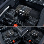 Carbon fiber gear shift knob cover installed inside BYD Shark 6 center console interior