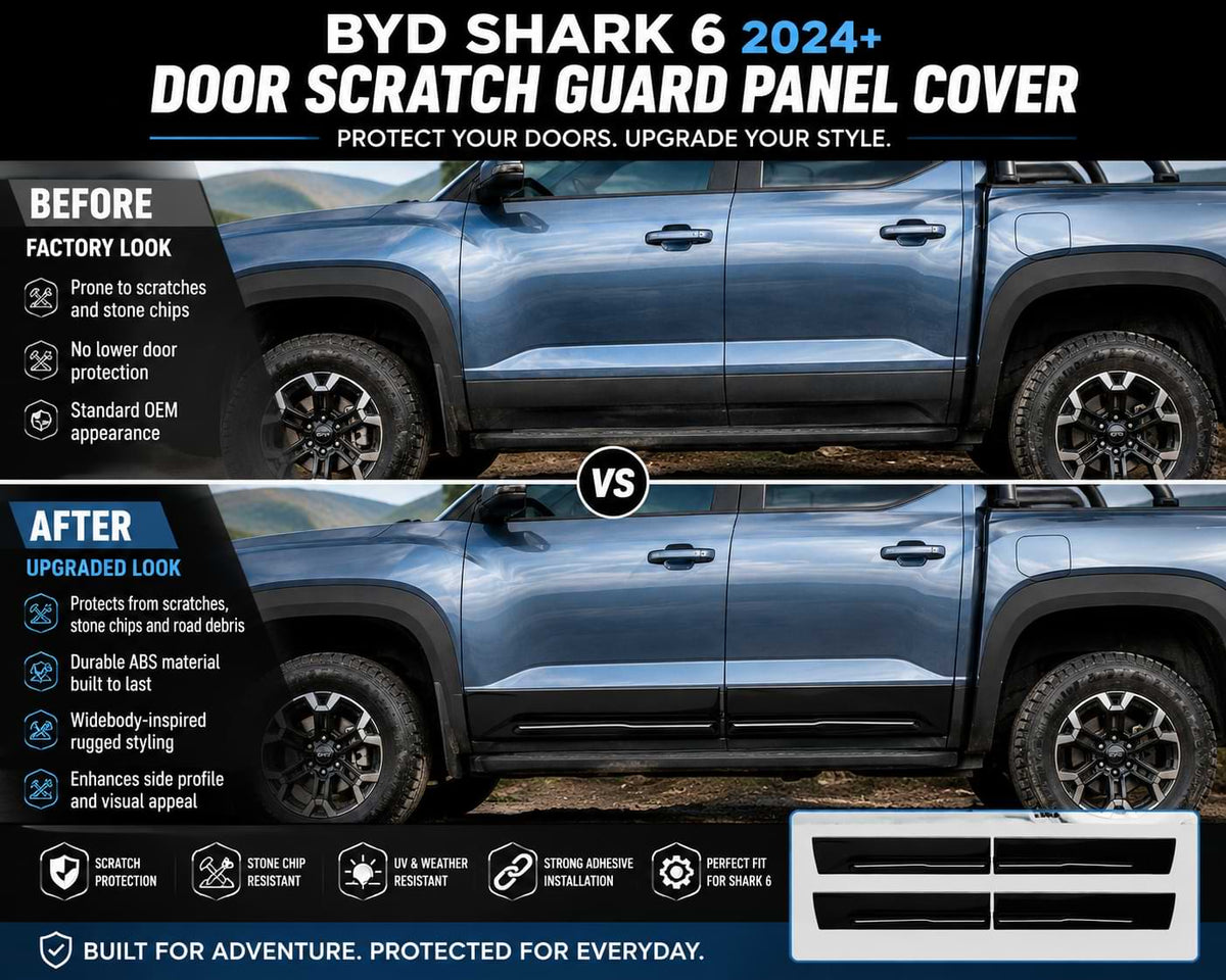 BYD Shark 6 2024 Door Scratch Guard Panel Cover ABS Lower Door Trim Protector Widebody Kit