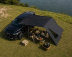 BYD Shark 6 Family Camping Setup with Waterproof Car Awning Tent