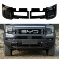 Gloss black front bumper lower guard plate installed on BYD Shark 6 front exterior