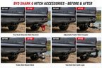 Before and after comparison of BYD Shark 6 trailer hitch accessories and towing upgrades