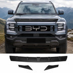 BYD Shark 6 front hood with matte black hood shield deflector and stone guard installed