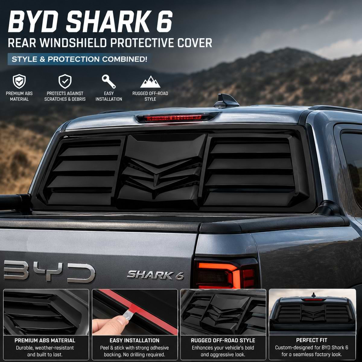 BYD Shark 6 rear windshield protective cover