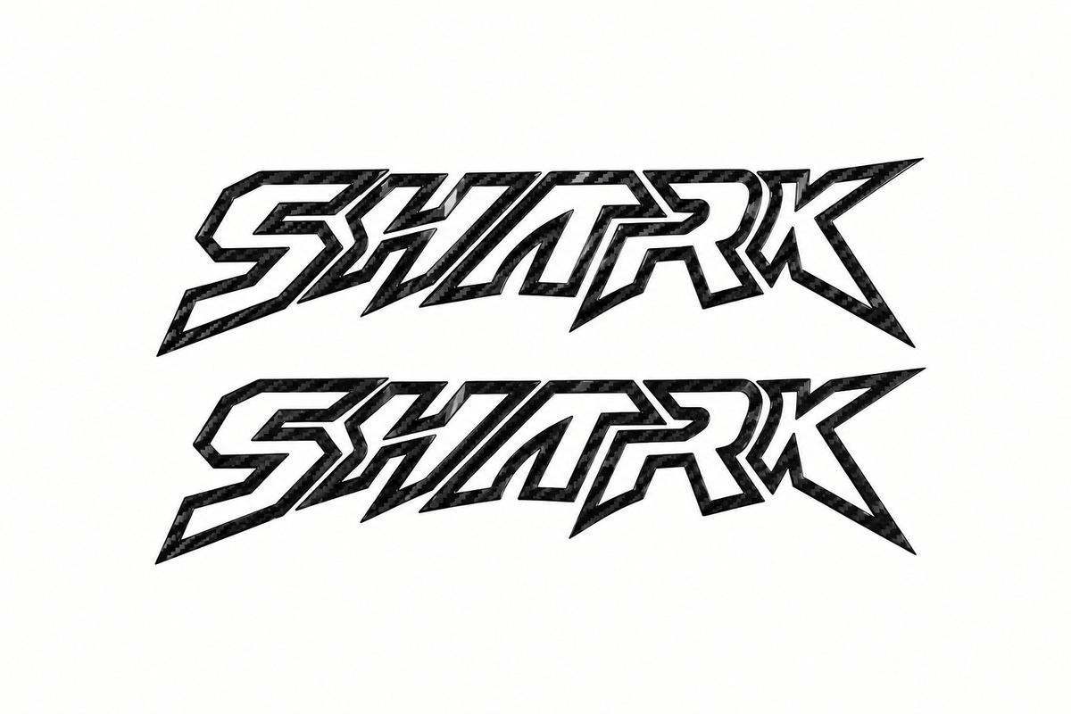 Reflective orange SHARK decal set for BYD Shark 6