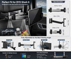 BYD Shark 6 rear seat tablet holder size guide with adjustable viewing angle and measurement details
