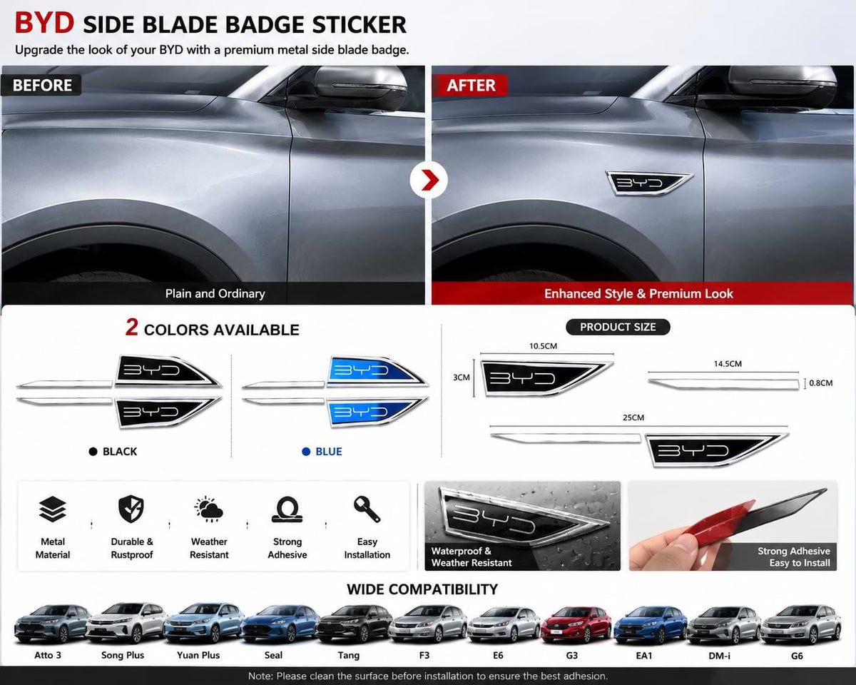 Image Title
BYD Side Blade Badge Sticker Before and After Installation Comparison