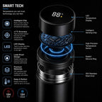 byd Smart temperature display vacuum insulated stainless steel water bottle with LED touch screen lid and waterproof design