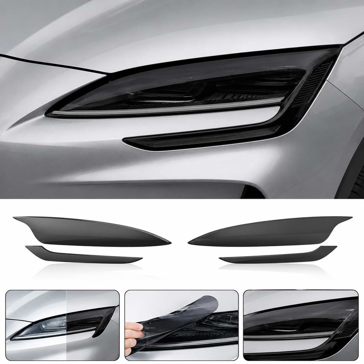 BYD Song Plus Champion DM-i EV 2023-2025 Smoked Black TPU Headlight Protective Film