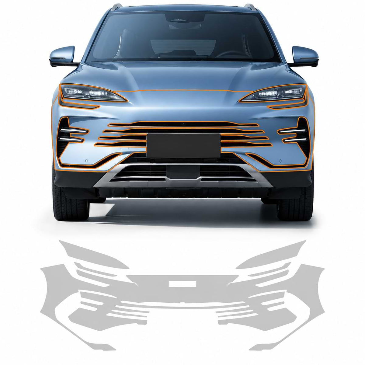 BYD Song Plus DM-i & Sealion 6 DM-i Front Bumper and Headlight Protection Film Kit