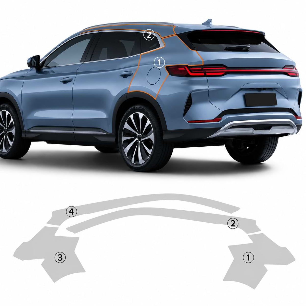 BYD Song Plus & Sealion 6 DM-i TPU Paint Protection Film (2023-2025) Pre-Cut Clear PPF Kit
