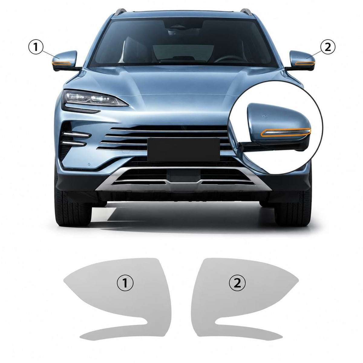 BYD Song Plus DM-i and Sealion 6 DM-i side mirror TPU protection film installation kit for 2023-2025 models