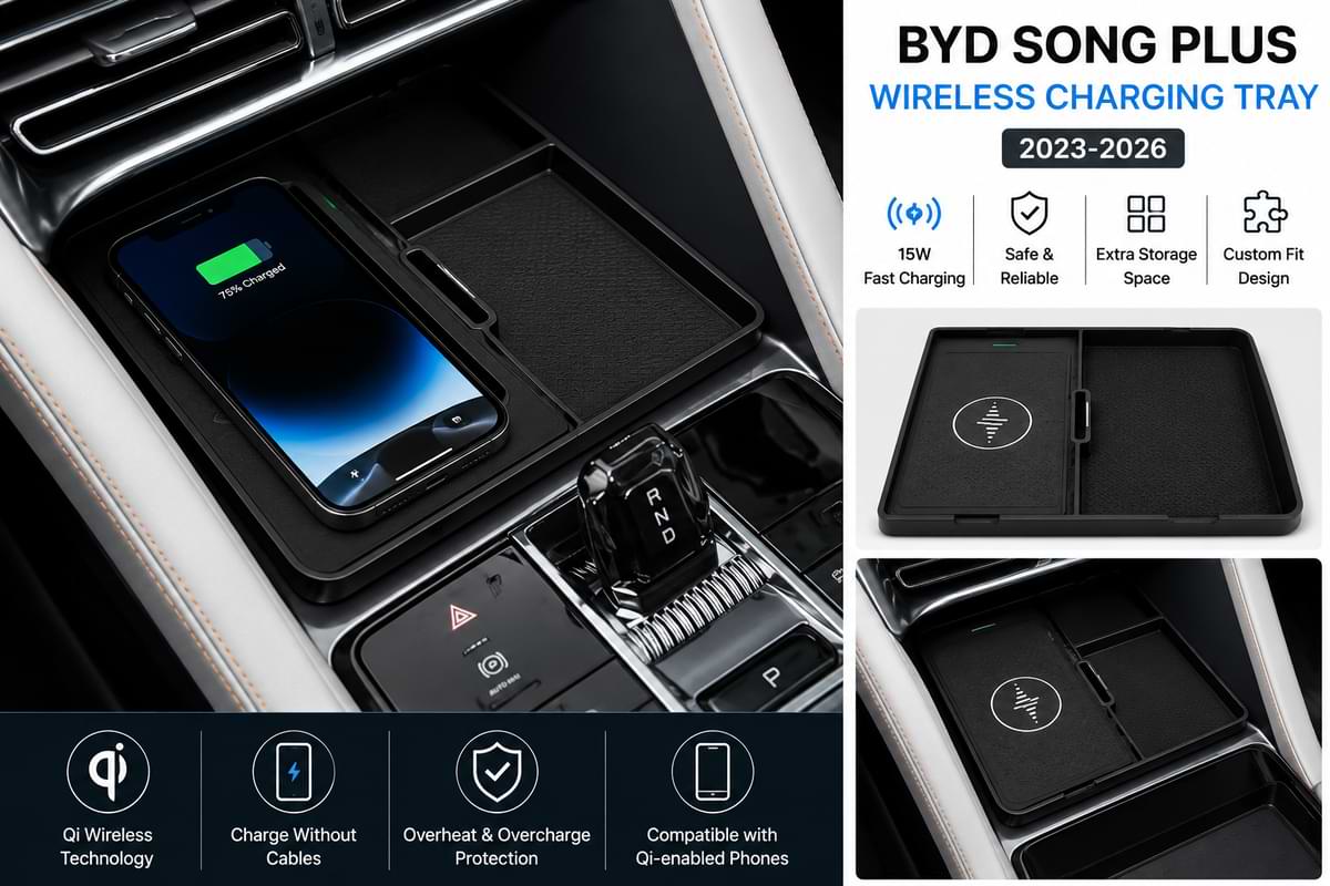 BYD Song Plus 2023 2026 Car Wireless Charger 15W Mobile Phone Fast Charging Holder LHD RHD Accessories