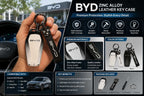 Premium Zinc Alloy Leather Key Case Cover for BYD Atto 3, Song Plus, Han, Qin, Seal & Dolphin Key Fob