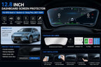 Dashboard screen protector for BYD vehicles with installation steps and product features.