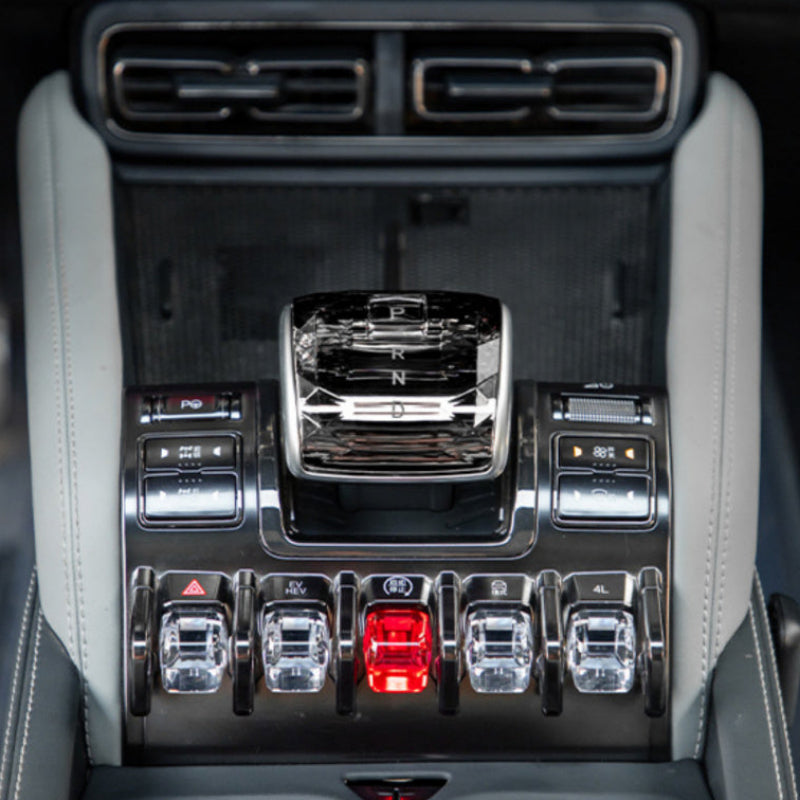 Installed Crystal Gear Shift Knob in BYD Shark 6 - LED Illuminated Interior Modification