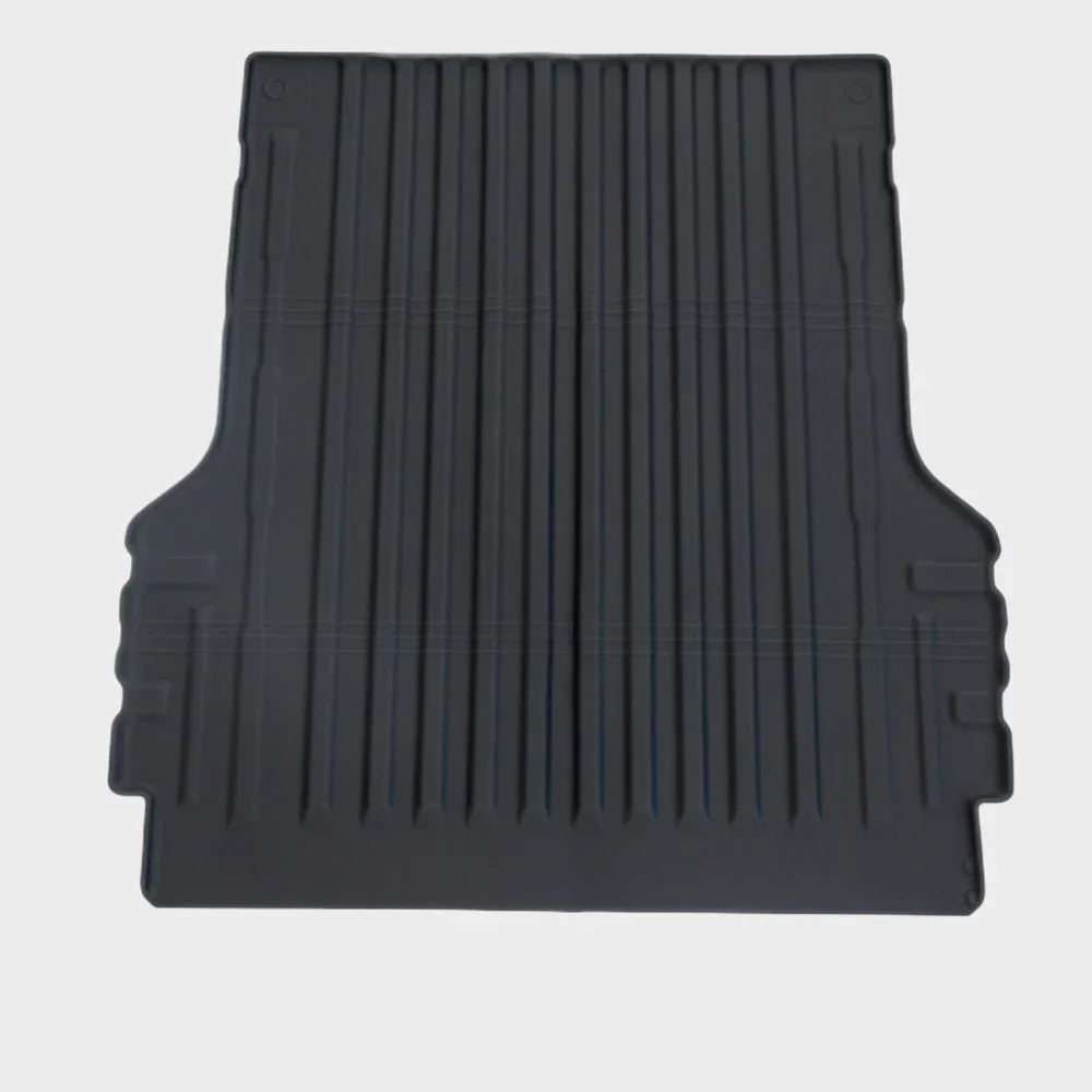 Professional black ribbed rubber cargo liner for vehicle trunk protection