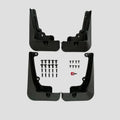 Black durable matte-finish mud flaps set with mounting screws for BYD car protection.