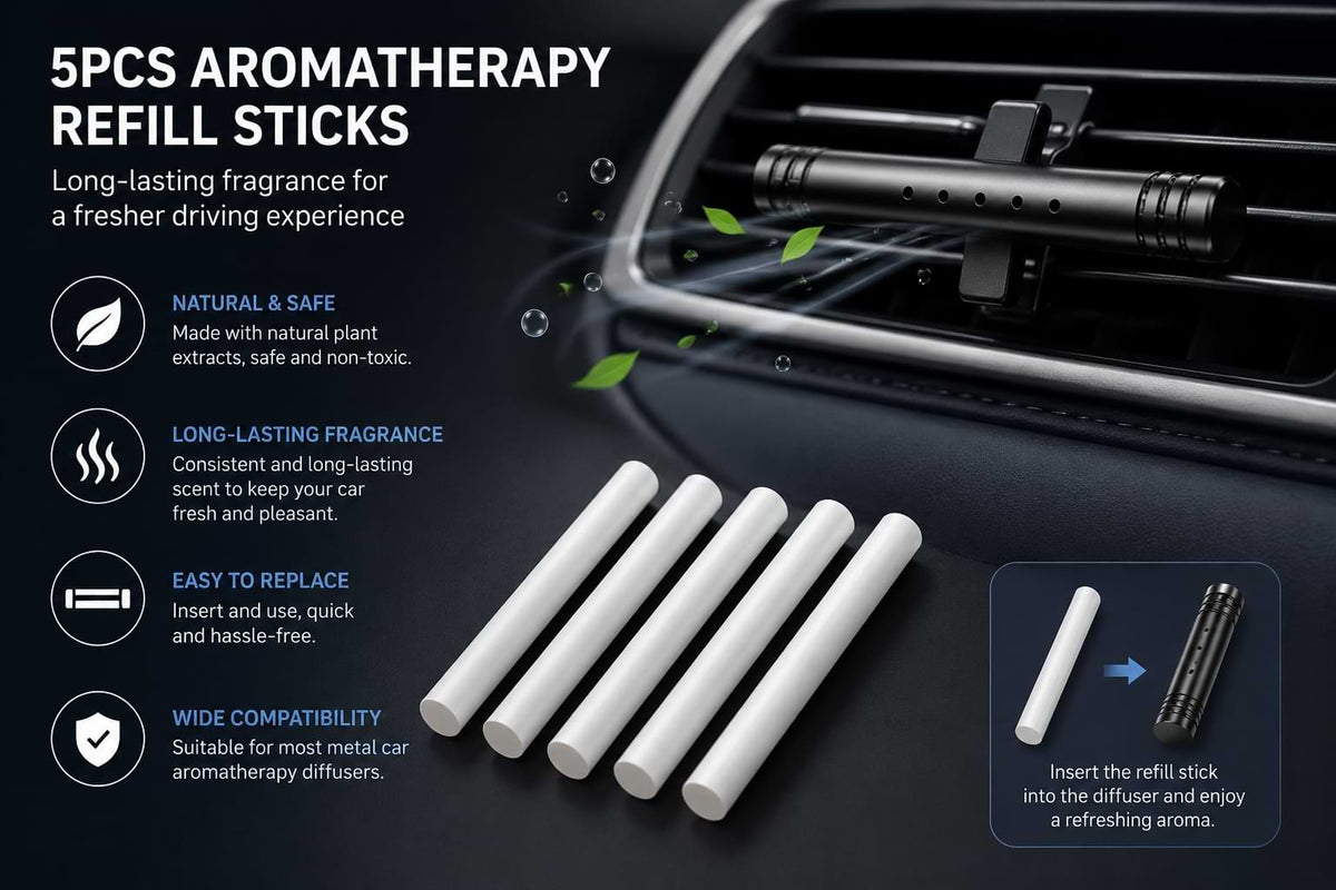 Long-lasting fragrance refill sticks for car aromatherapy diffuser accessories