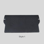 Black TPE waterproof car trunk mat with anti-slip brick pattern texture.