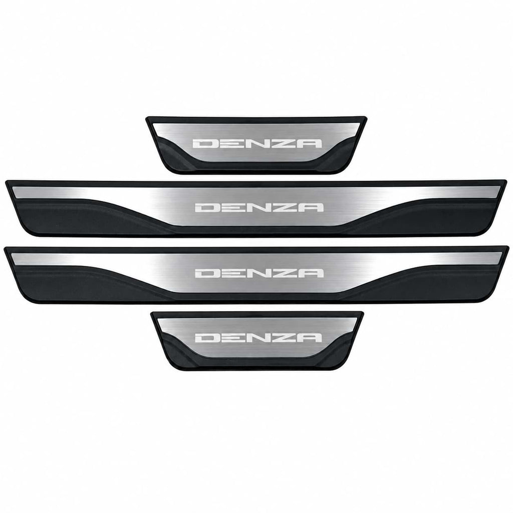 DENZA B5 B8 door sill scuff plate protector installed on vehicle silver