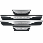 DENZA B5 B8 door sill scuff plate protector installed on vehicle silver