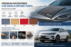 Premium coral velvet microfiber car wash and drying towel for BYD Atto 3, Tang DM-i, Song Plus, Qin Pro and E6 EV, scratch-free cleaning cloth for interior and exterior vehicle care.