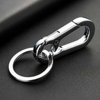 BYD white Metal Carabiner Keychain Minimalist Product Photo