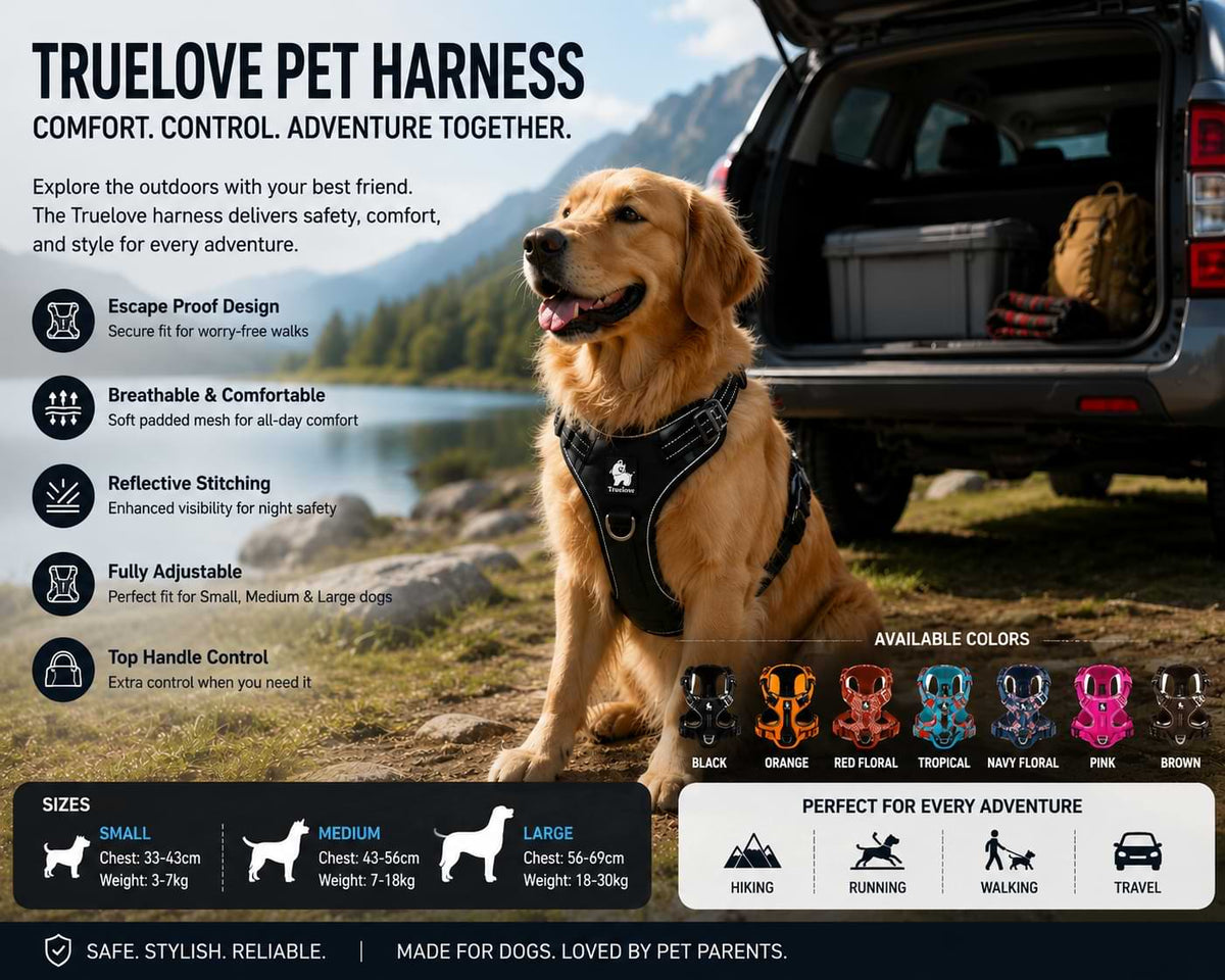 Truelove Adjustable Dog Harness for Outdoor Walking
