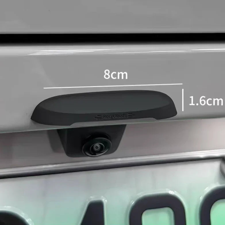 Professional matte black rear view camera for BYD, measuring 8cm x 1.6cm.