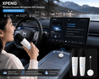 XPeng wireless karaoke microphone with receiver inside car
